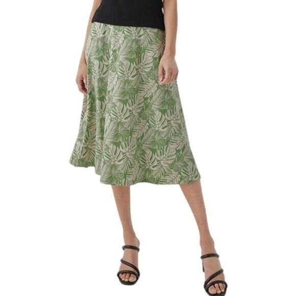 Pact XL Midi Skirt Tropical Fit & Flair Organic Cotton - Picture 1 of 8